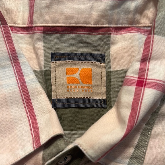 BOSS ORANGE Green and White Casual Button Down Shirt - Picture 2 of 7
